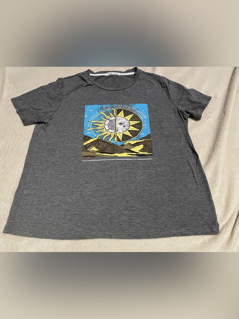 Vintage Y2K Mystic Celestial Sun  and Moon Shirt  Retro size L